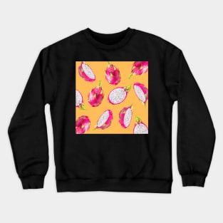 Dragon Fruit Pattern Light Orange - Summer Fruits Crewneck Sweatshirt